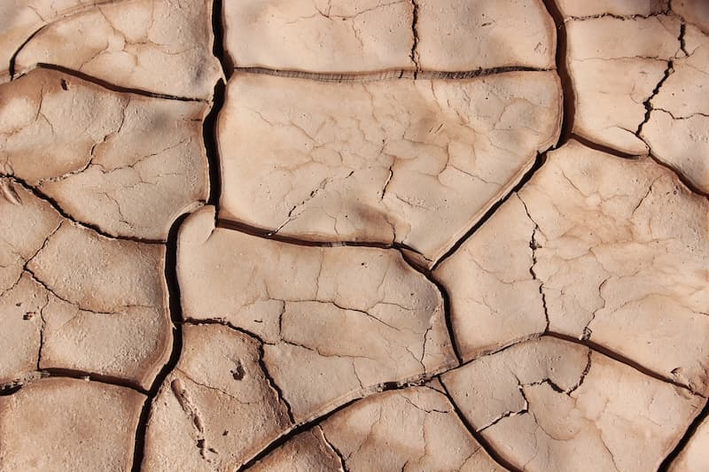 An image of a dried out landscape, looking similar to the cracking of dry skin