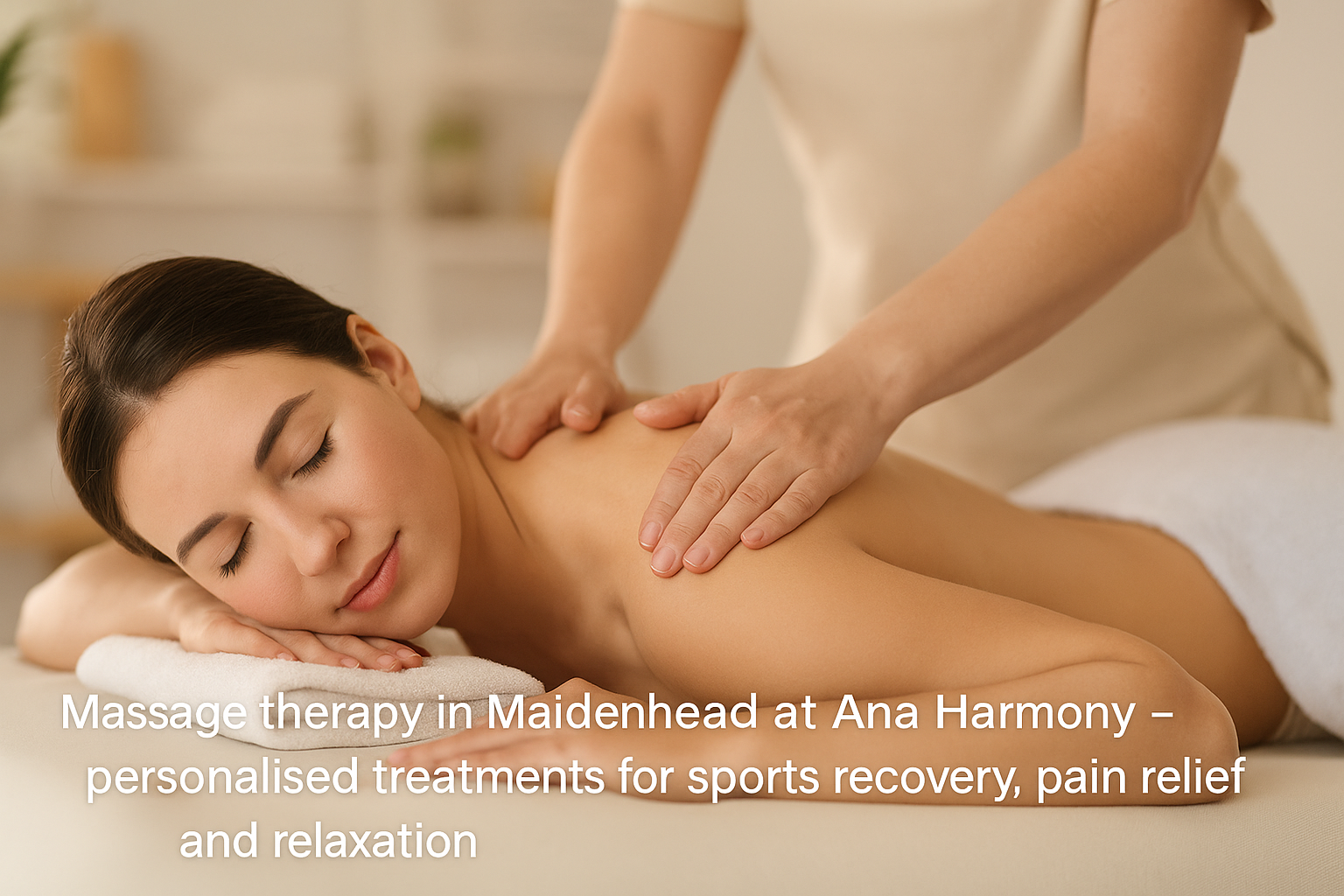 Massage at Ana Harmony Massage therapy in Maidenhead at Ana Harmony – personalised treatments for sports recovery, pain relief, and relaxation.